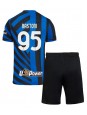 Inter Milan Alessandro Bastoni #95 Hjemmedraktsett Barn 2024-25 Korte ermer (+ bukser)